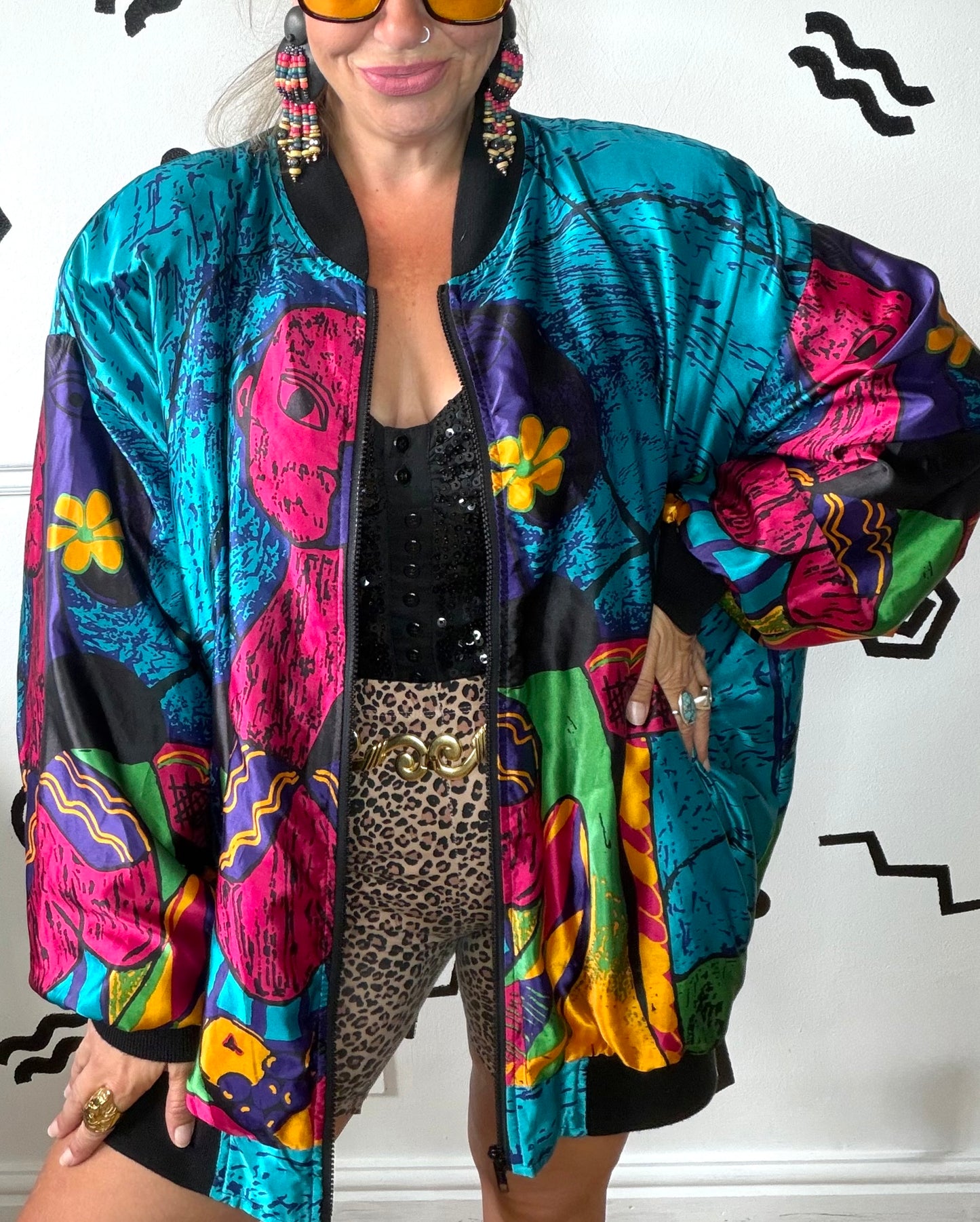 Oversized Picasso Bomber Jacket