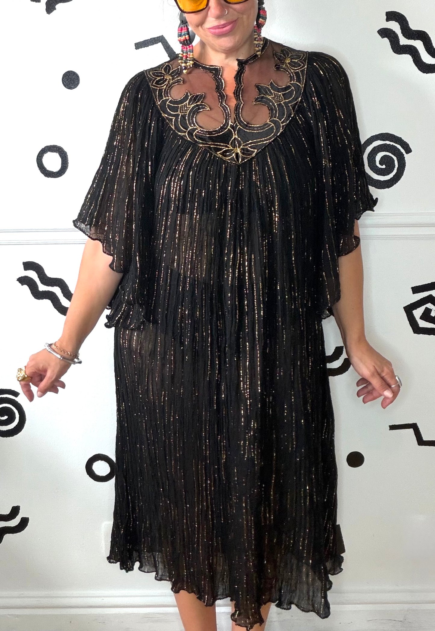 70s Greek Lurex Maxi