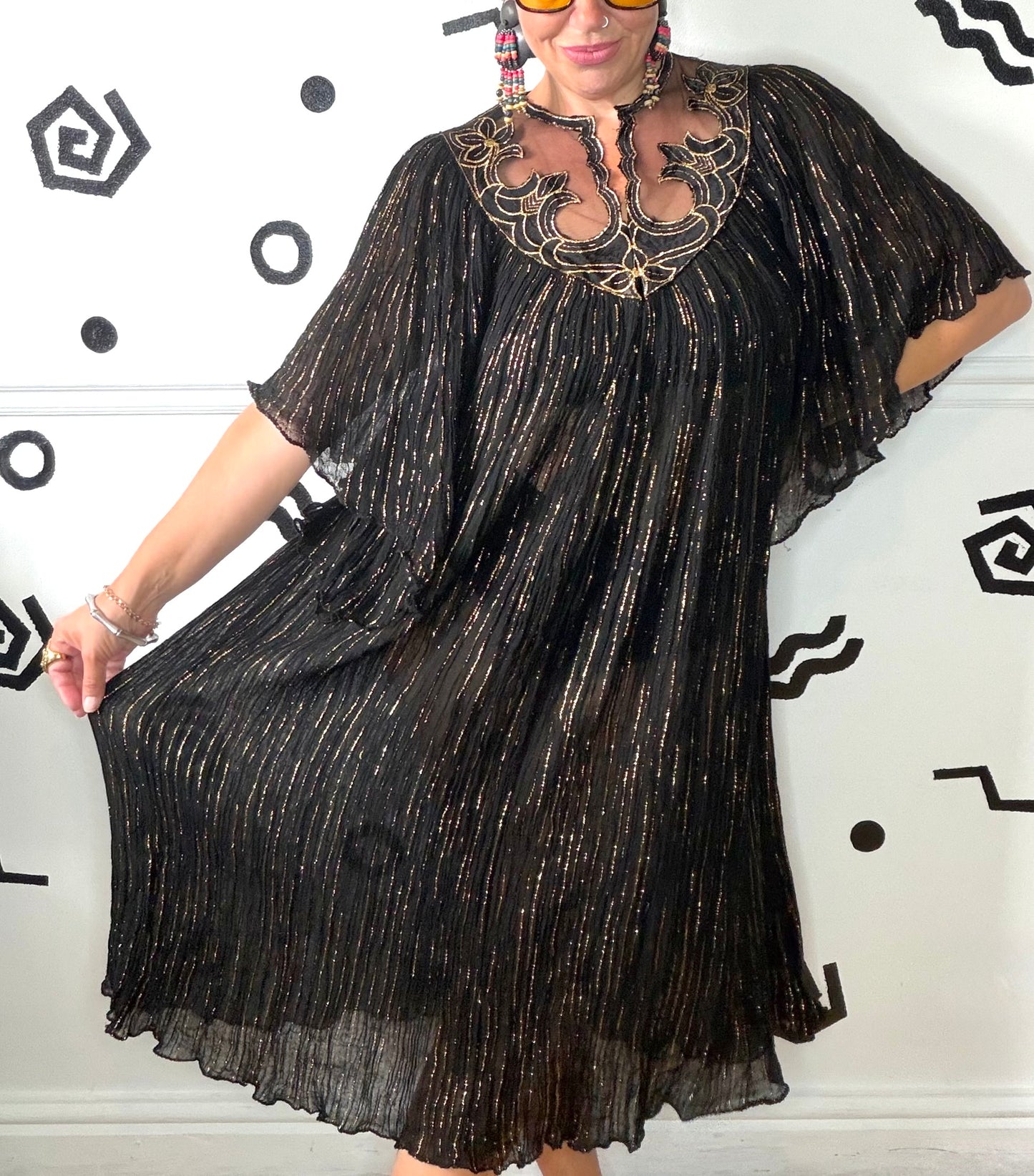 70s Greek Lurex Maxi