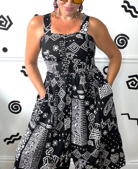 Cross Back Monochrome Dress