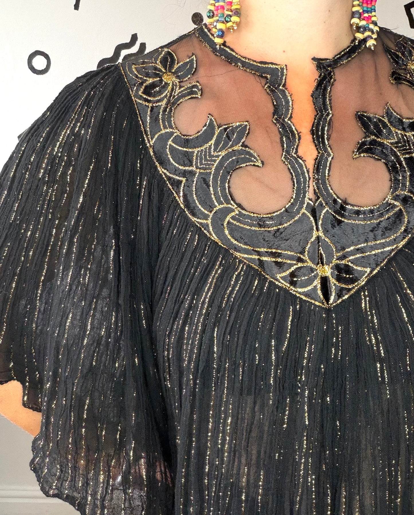 70s Greek Lurex Maxi