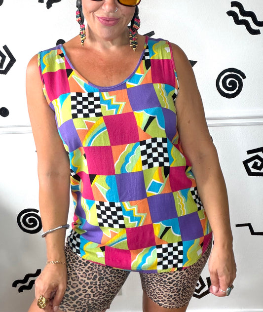 Geo Graphic Print Vest