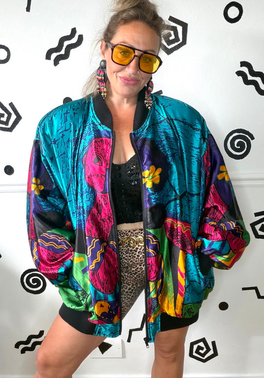 Oversized Picasso Bomber Jacket