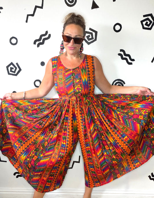 Crazy Print Palazzo Jumpsuit
