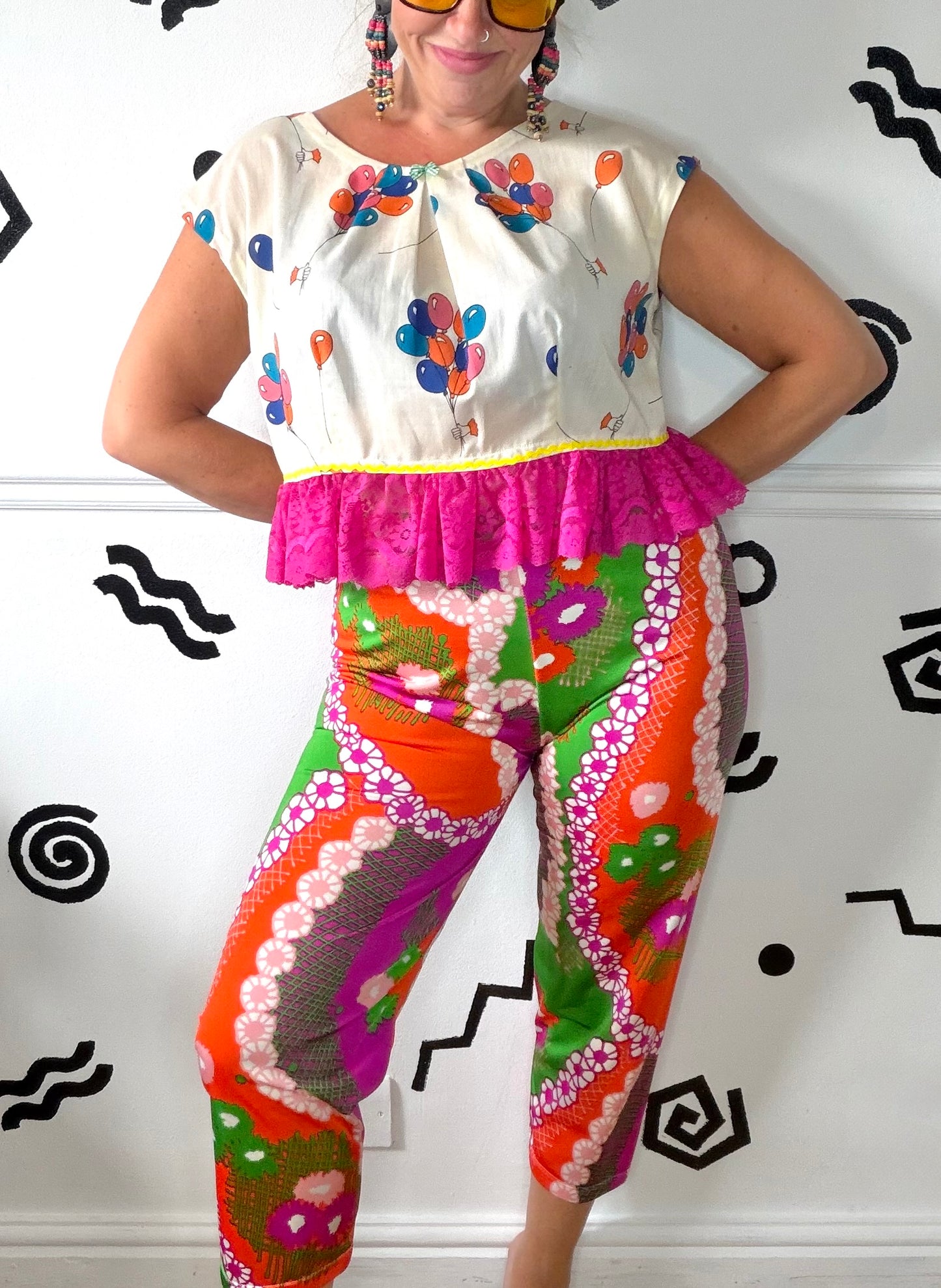 Upcycled Balloon Lace Top