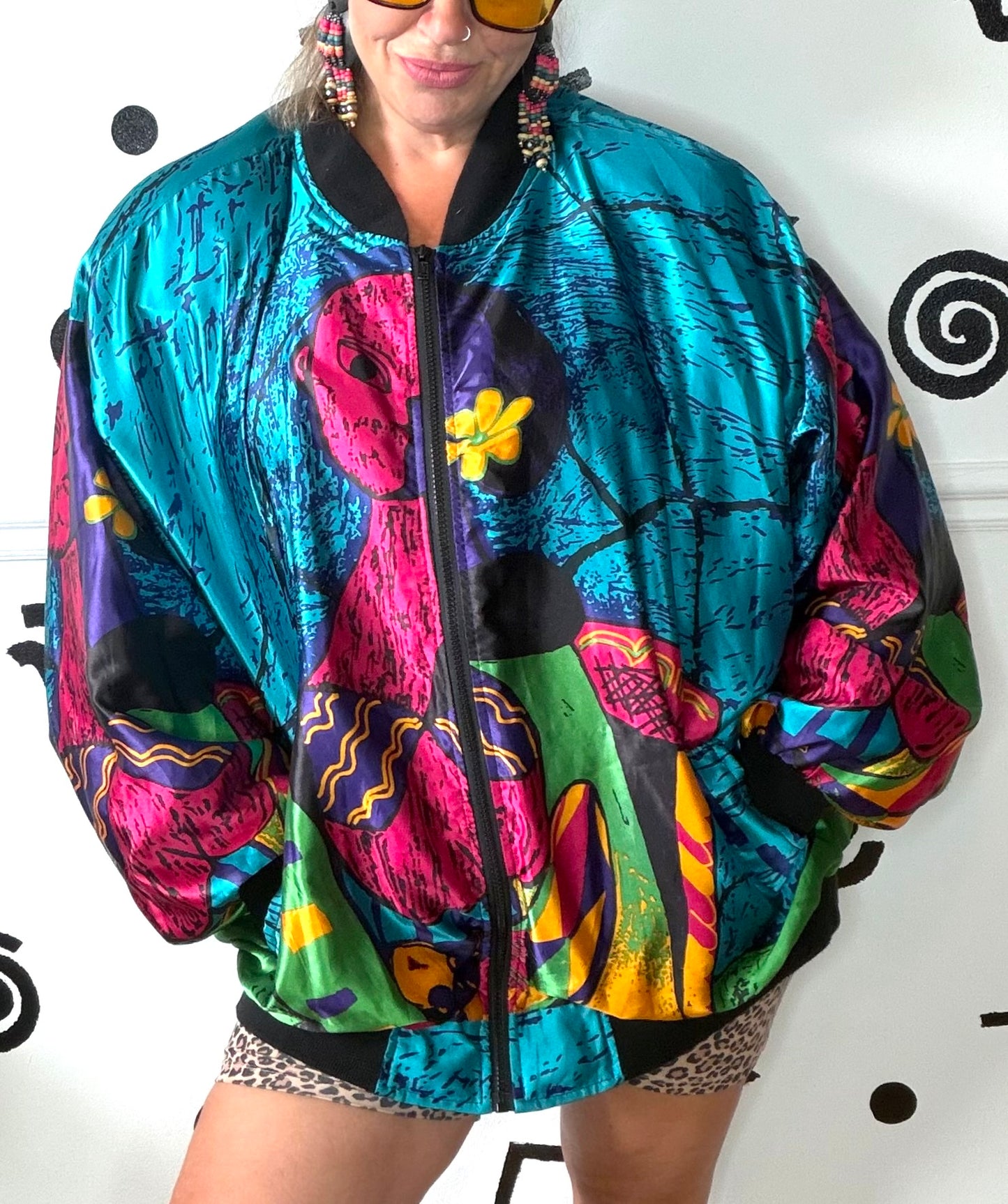 Oversized Picasso Bomber Jacket