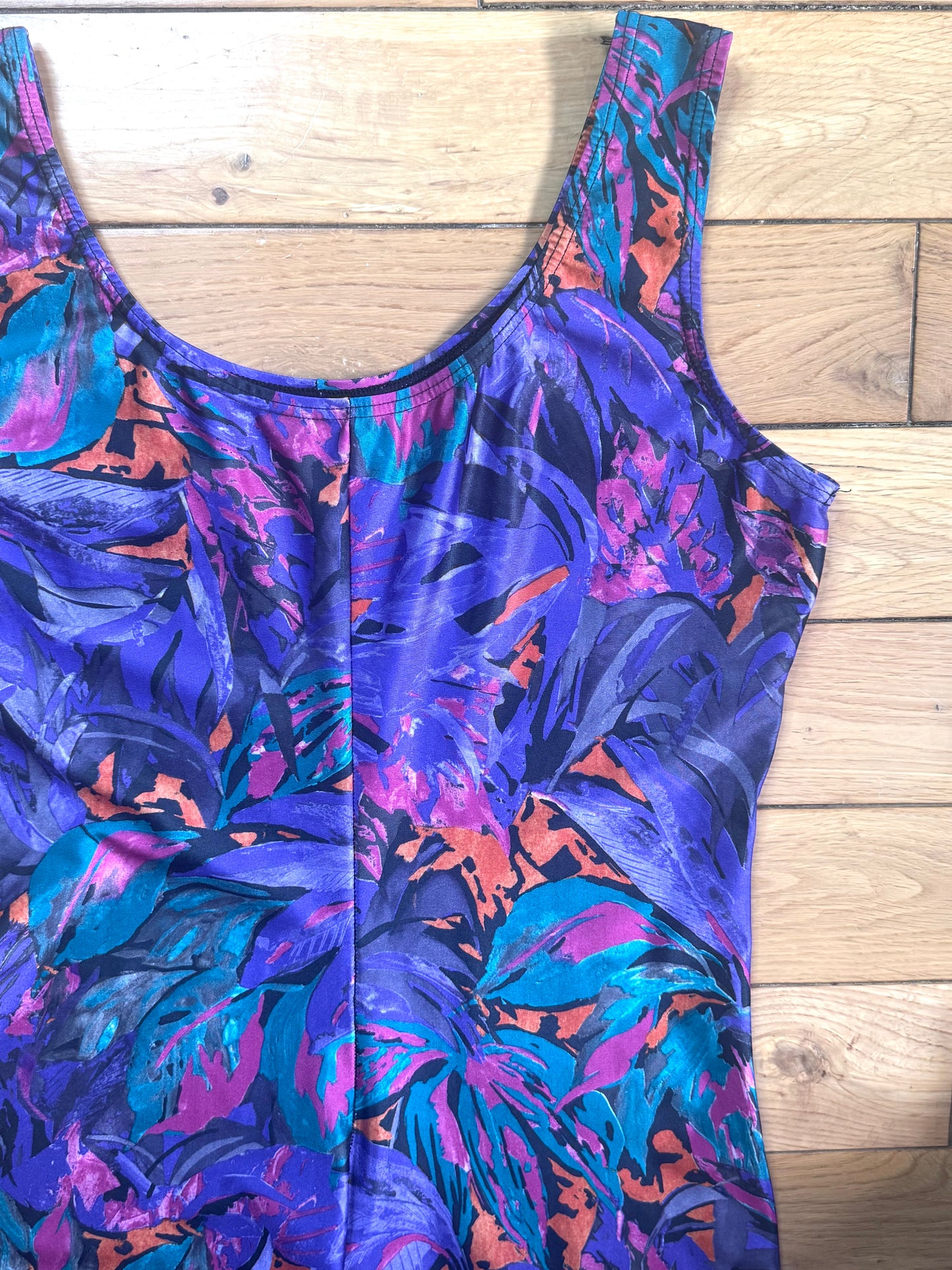80s abstract crazy print catsuit