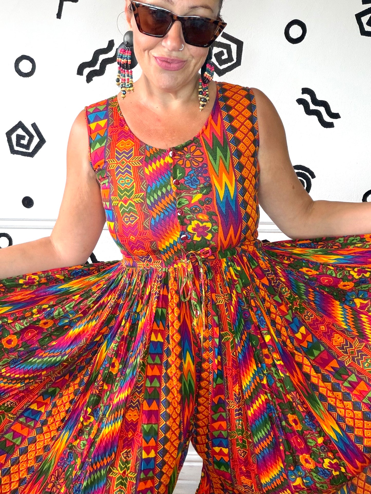 Crazy Print Palazzo Jumpsuit