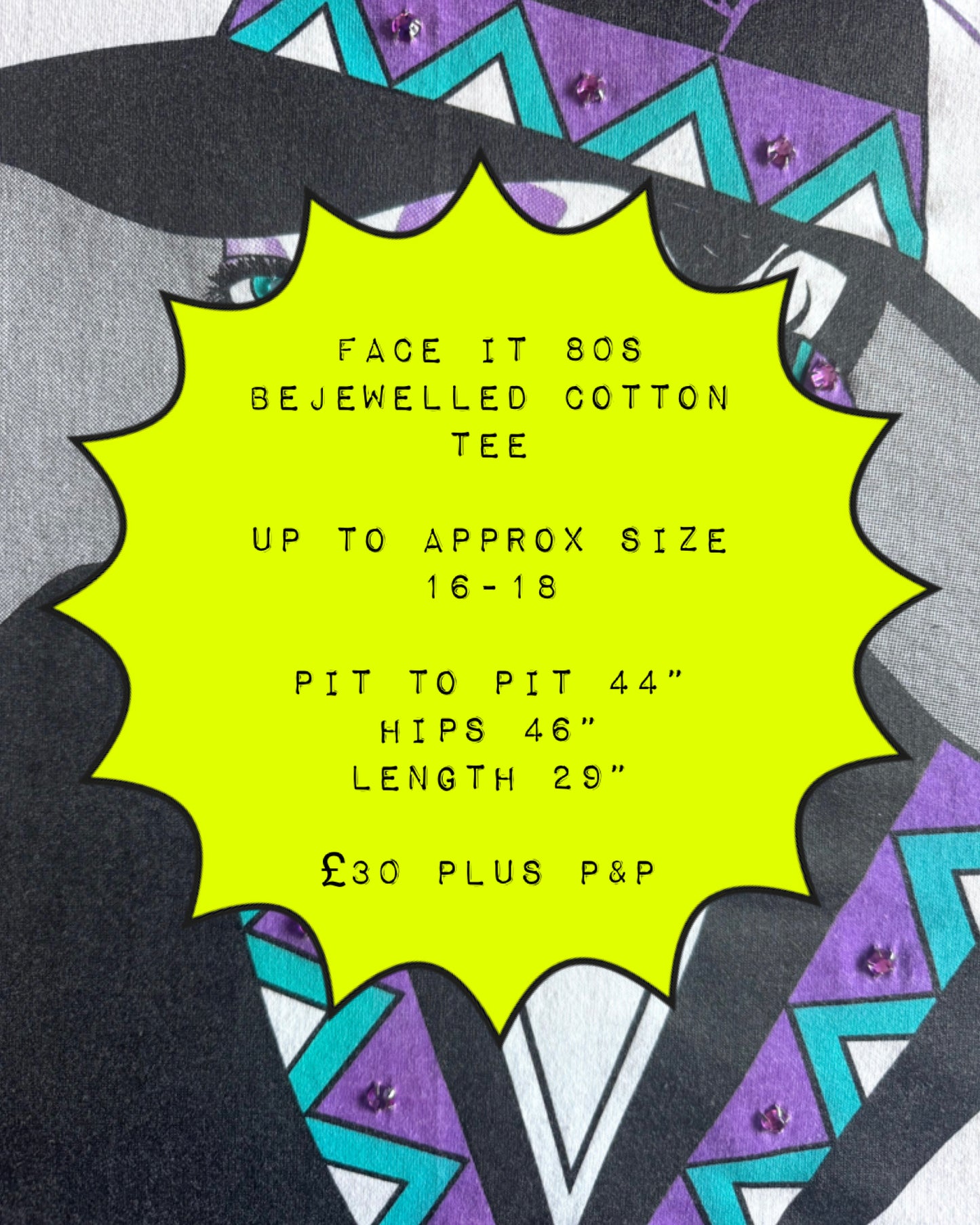 80s graphic ladies face tee