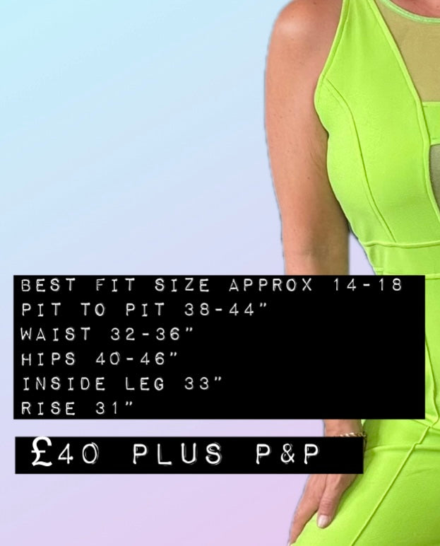 80s neon mesh detail catsuit