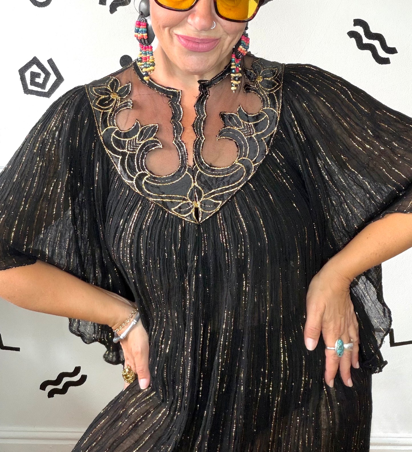 70s Greek Lurex Maxi