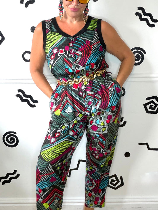 Crazy Graphic Print Jumpsuit