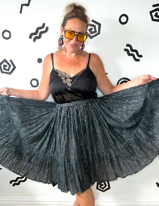 Lurex Midi Circle Skirt