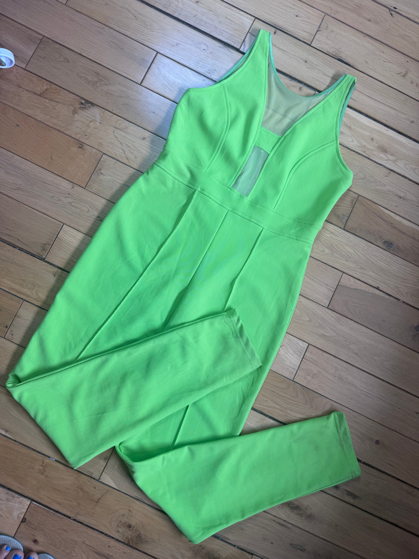 80s neon mesh detail catsuit