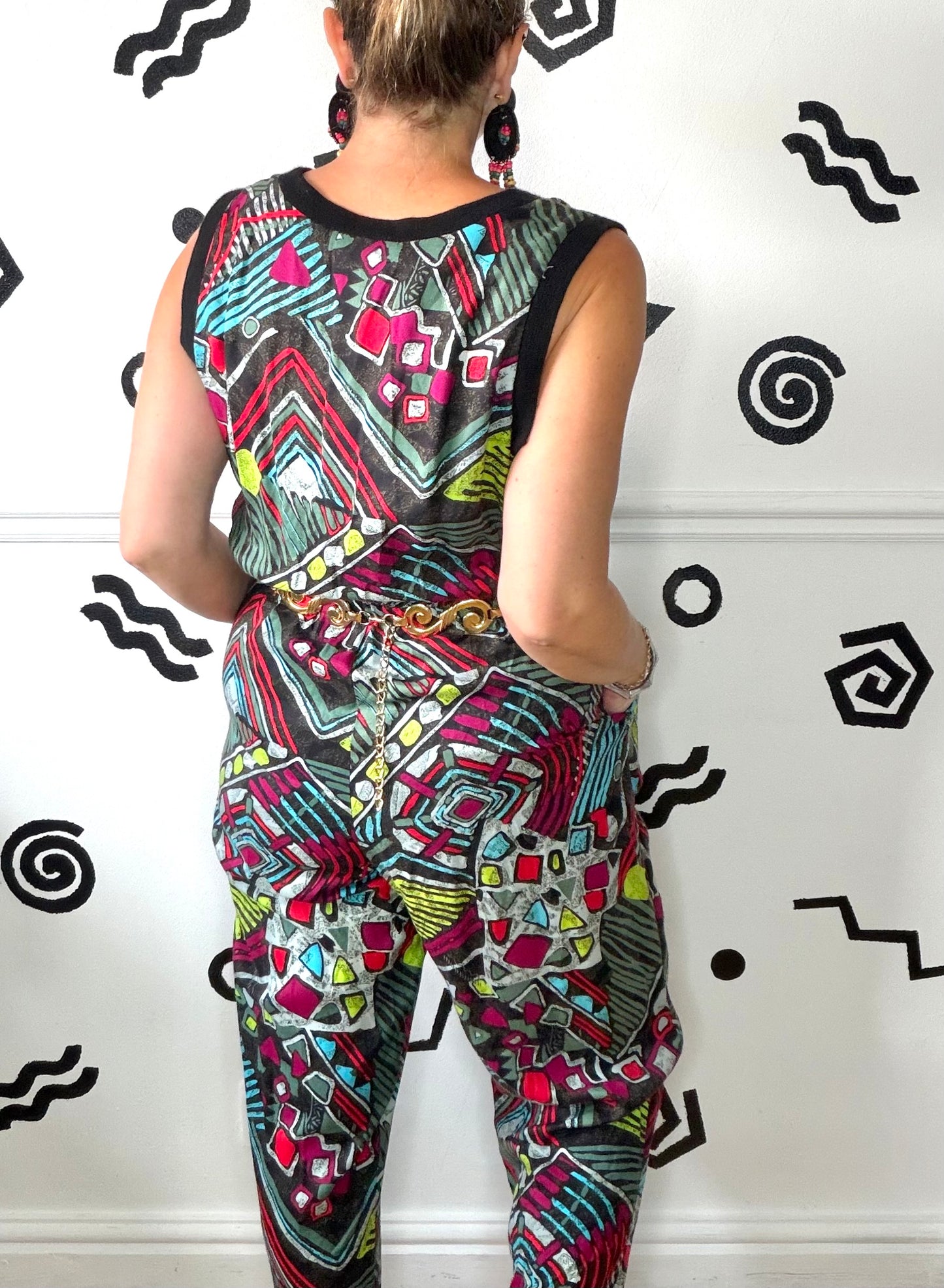 Crazy Graphic Print Jumpsuit