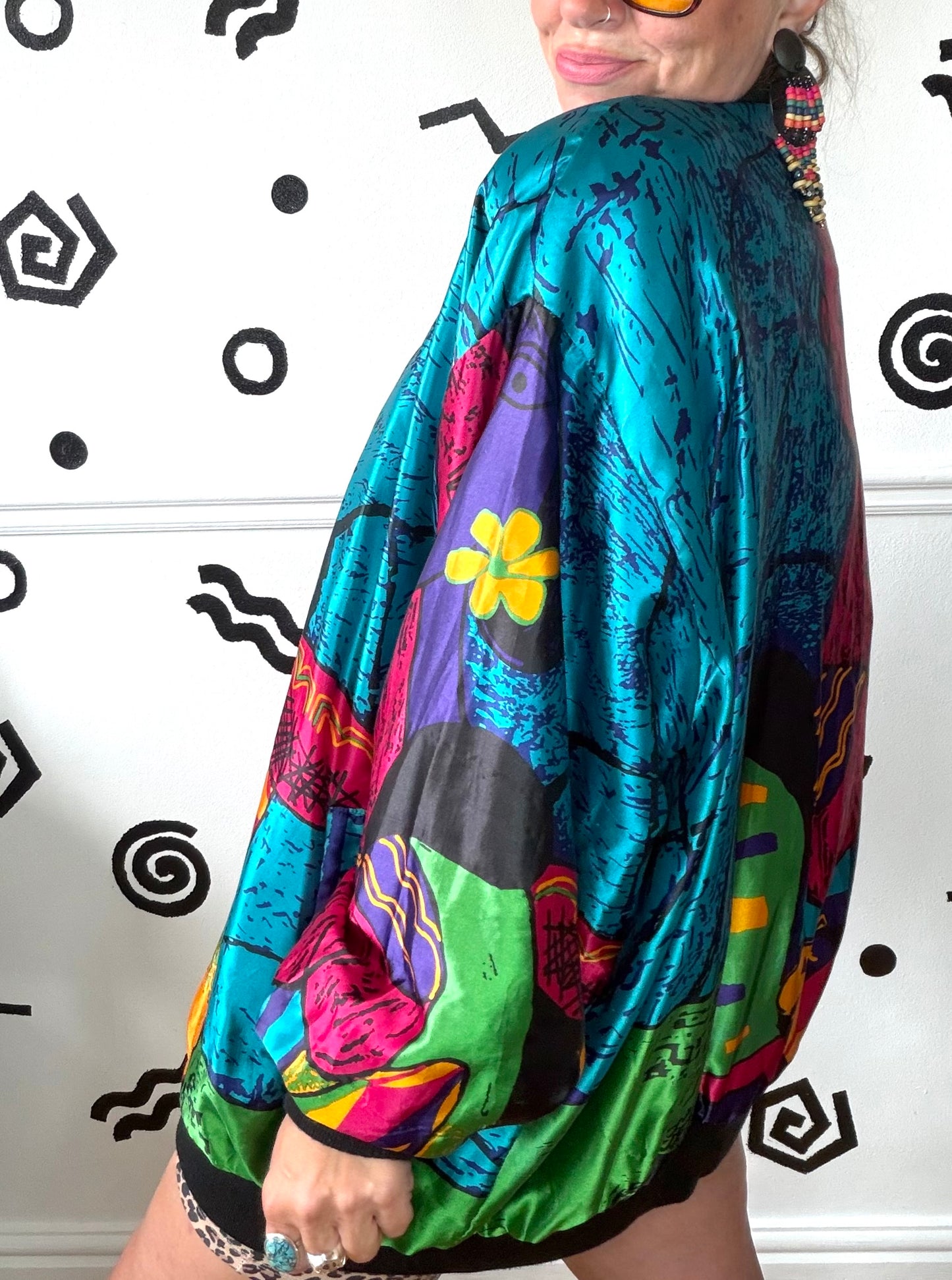 Oversized Picasso Bomber Jacket